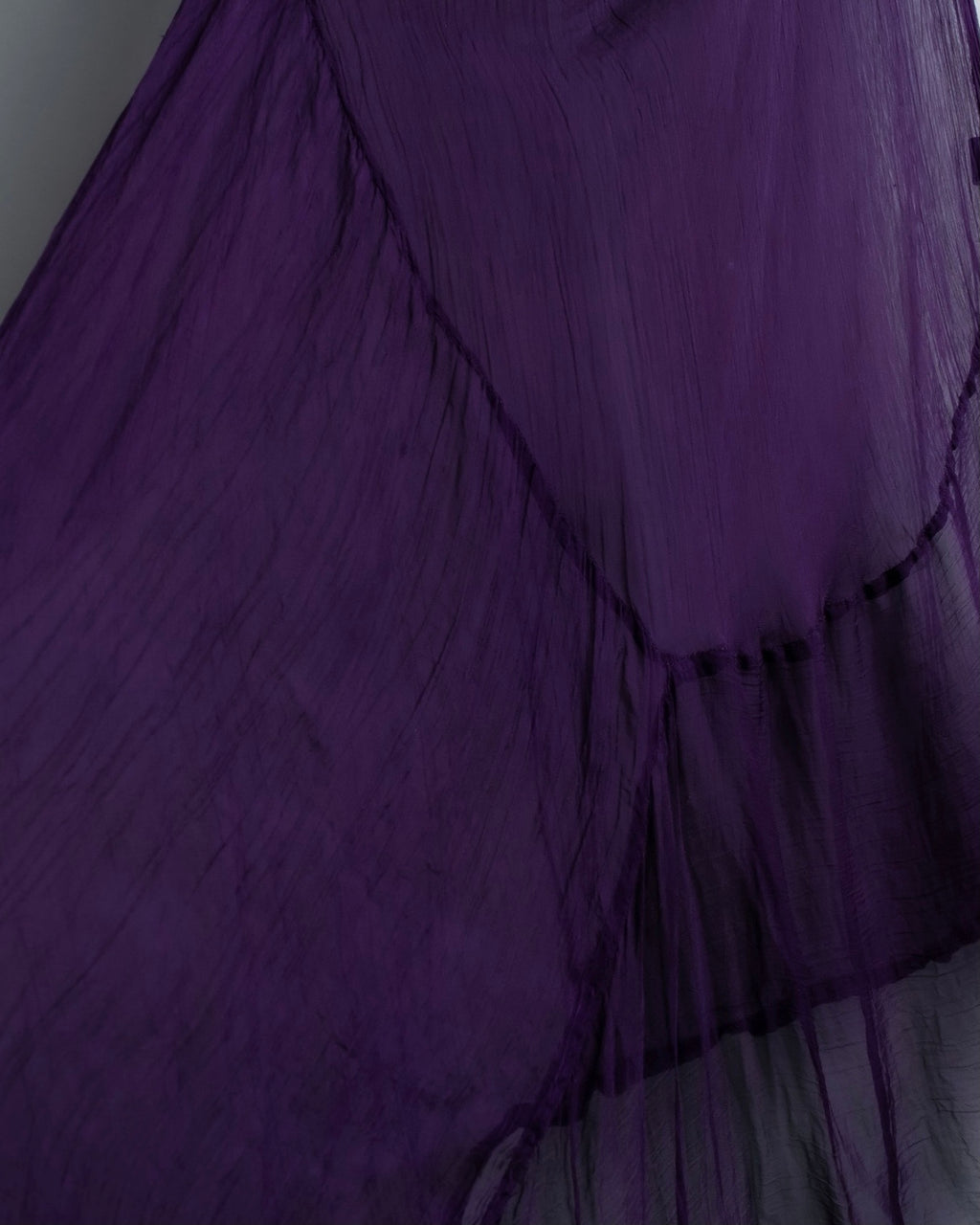 "KUNITOMO" sheer beautiful blue dyed dress