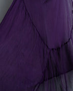 "KUNITOMO" sheer beautiful blue dyed dress