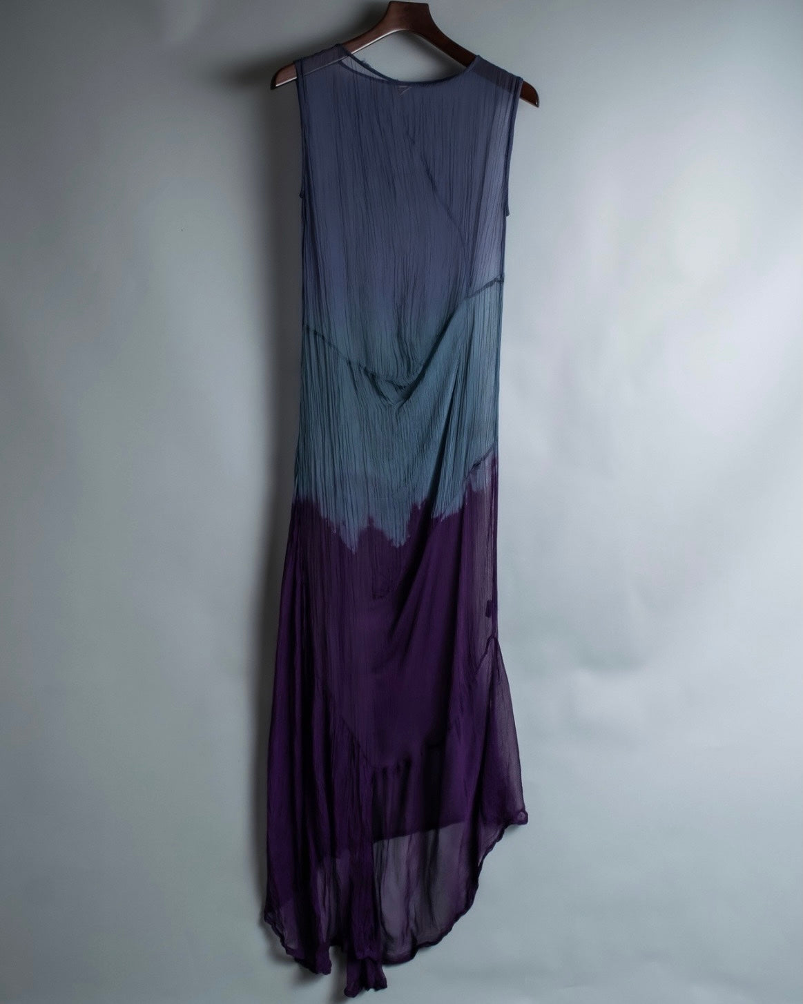 "KUNITOMO" sheer beautiful blue dyed dress