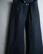Front Zipper Sailor High Flare Pants