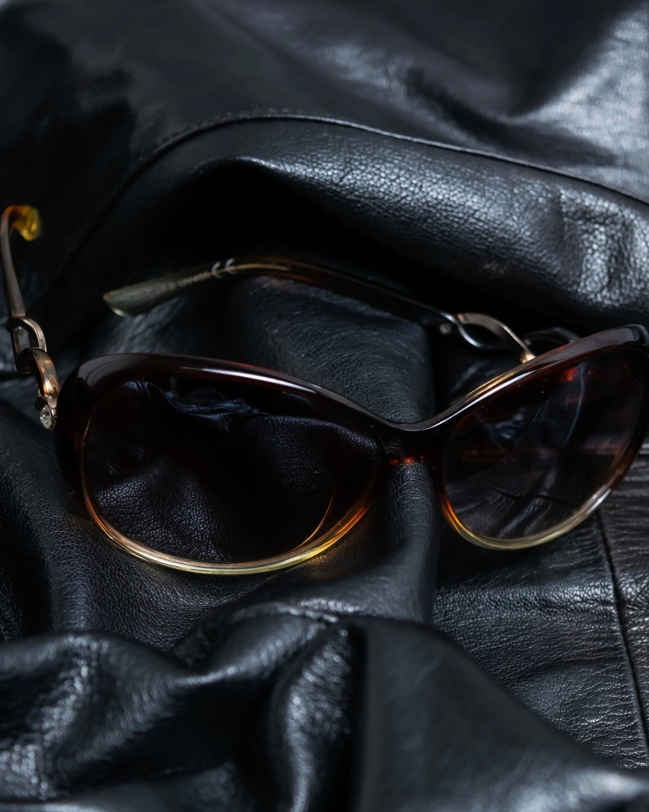 Vintage Crossed Crystal Sunglasses