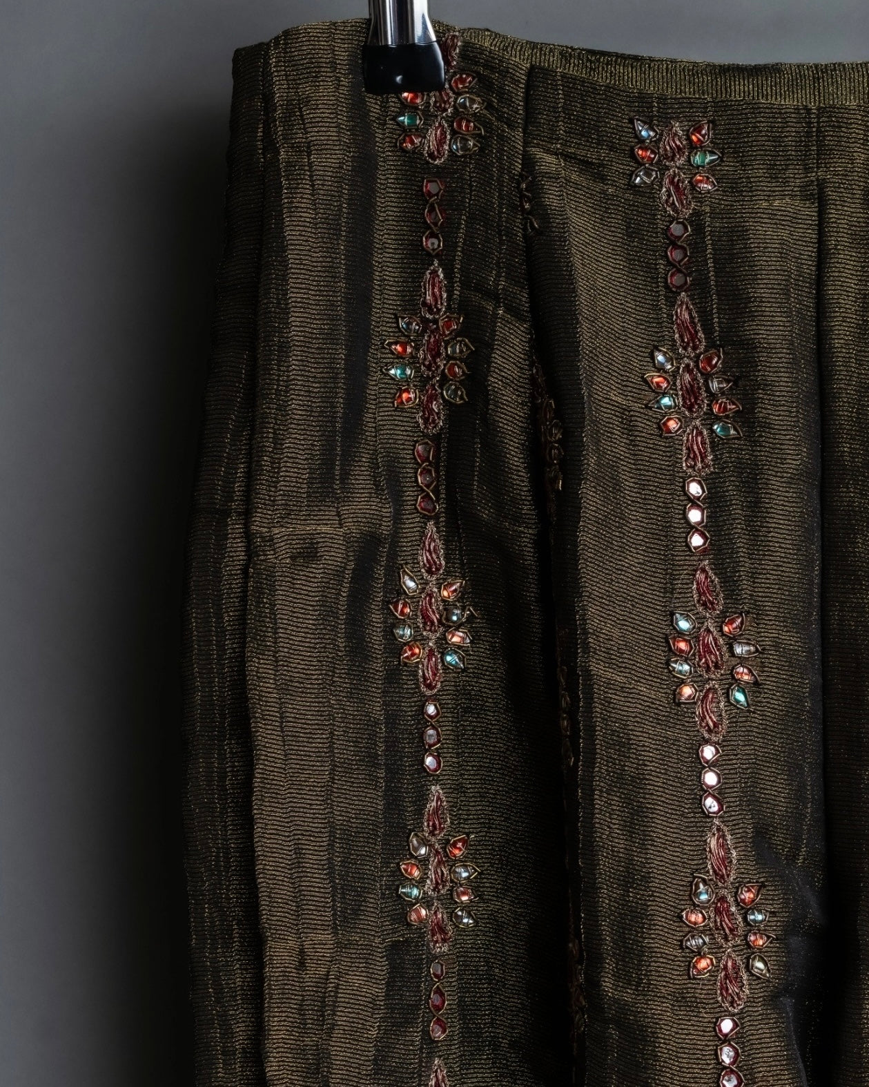 vintage indian embroidery flared pants