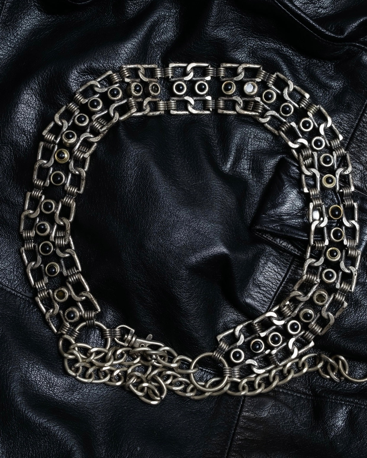 black stone long chain belt