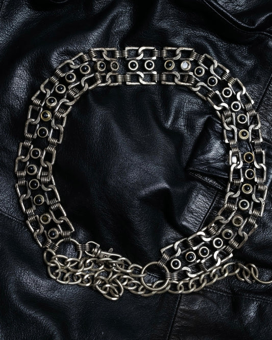 black stone long chain belt