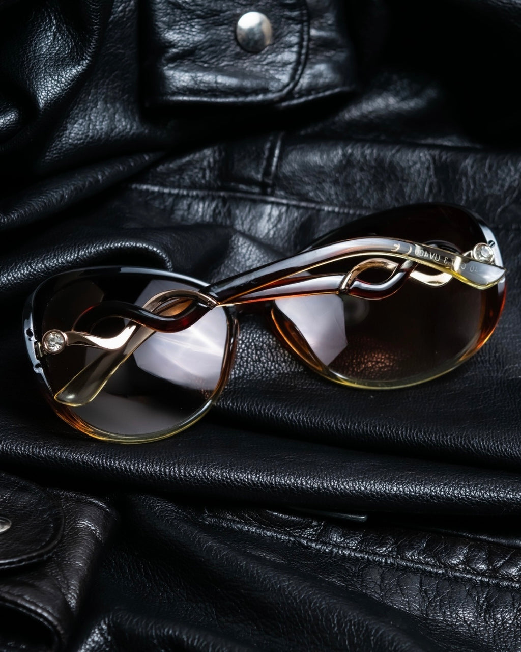 Vintage Crossed Crystal Sunglasses
