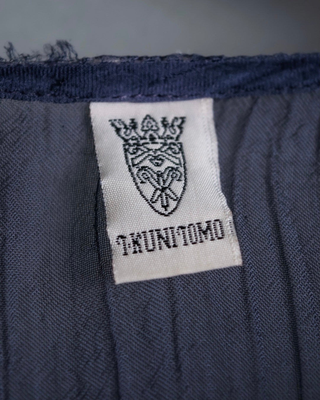 "KUNITOMO" sheer beautiful blue dyed dress