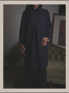 –SPECIAL– "Christian Dior" 80's-90's Sculptural high-neck long dress