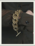 -SPECIAL- “Christian Dior” 70’s-90’s Sculptural openwork gold tone chain bracelet