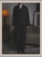 -SPECIAL- "Salvatore Ferragamo" 90's-00's Alpaca wool oversized shawl collar long coat