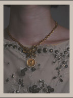 –SPECIAL– "CHANEL" 95AW Jeweled medallion pendant necklace