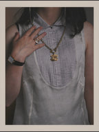 -SPECIAL- “CHANEL” 80’s-90’s Quilted cc pendant chain necklace