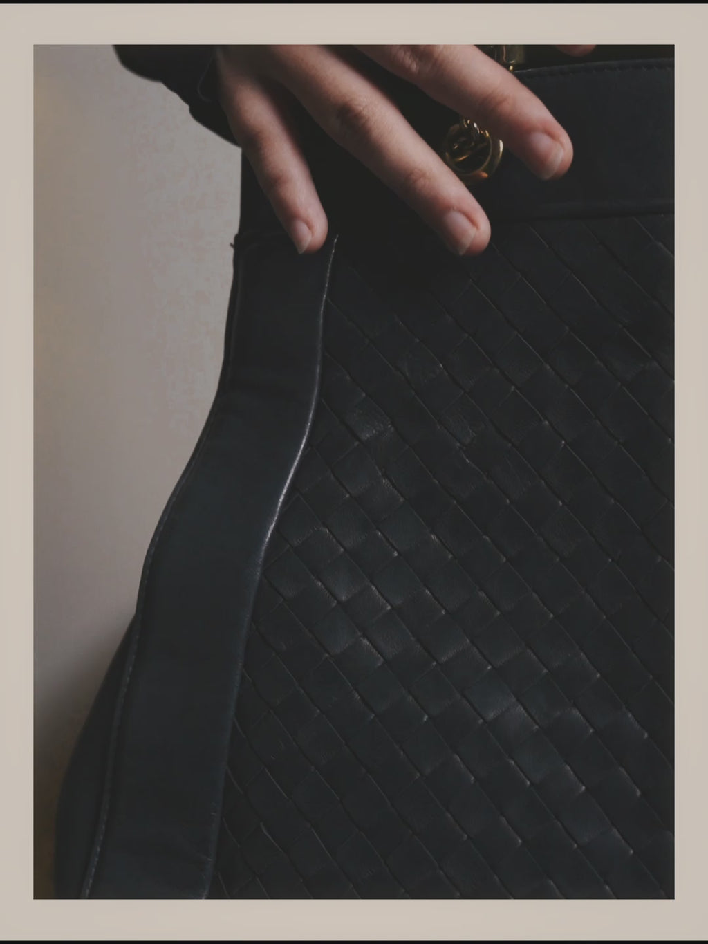 -SPECIAL- “Bottega Veneta” 00’s intrecciato braided handle oversized leather tote bag