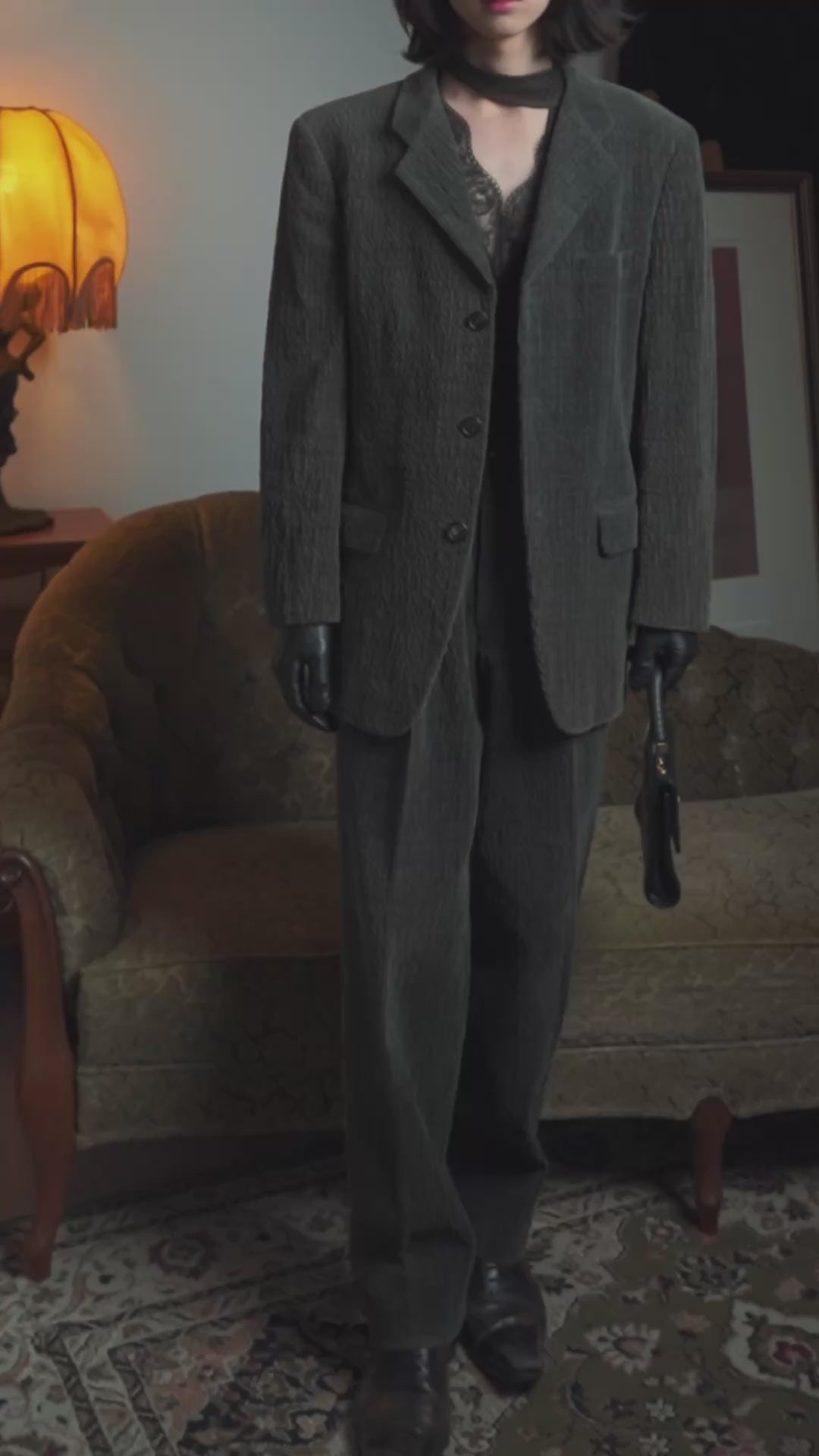 –SPECIAL– "ISSEY MIYAKE MEN" 98AW garment-pleated cotton tailoring set-up