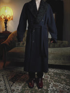 -SPECIAL- "CARUSO"
 Fur collar design belted melton coat