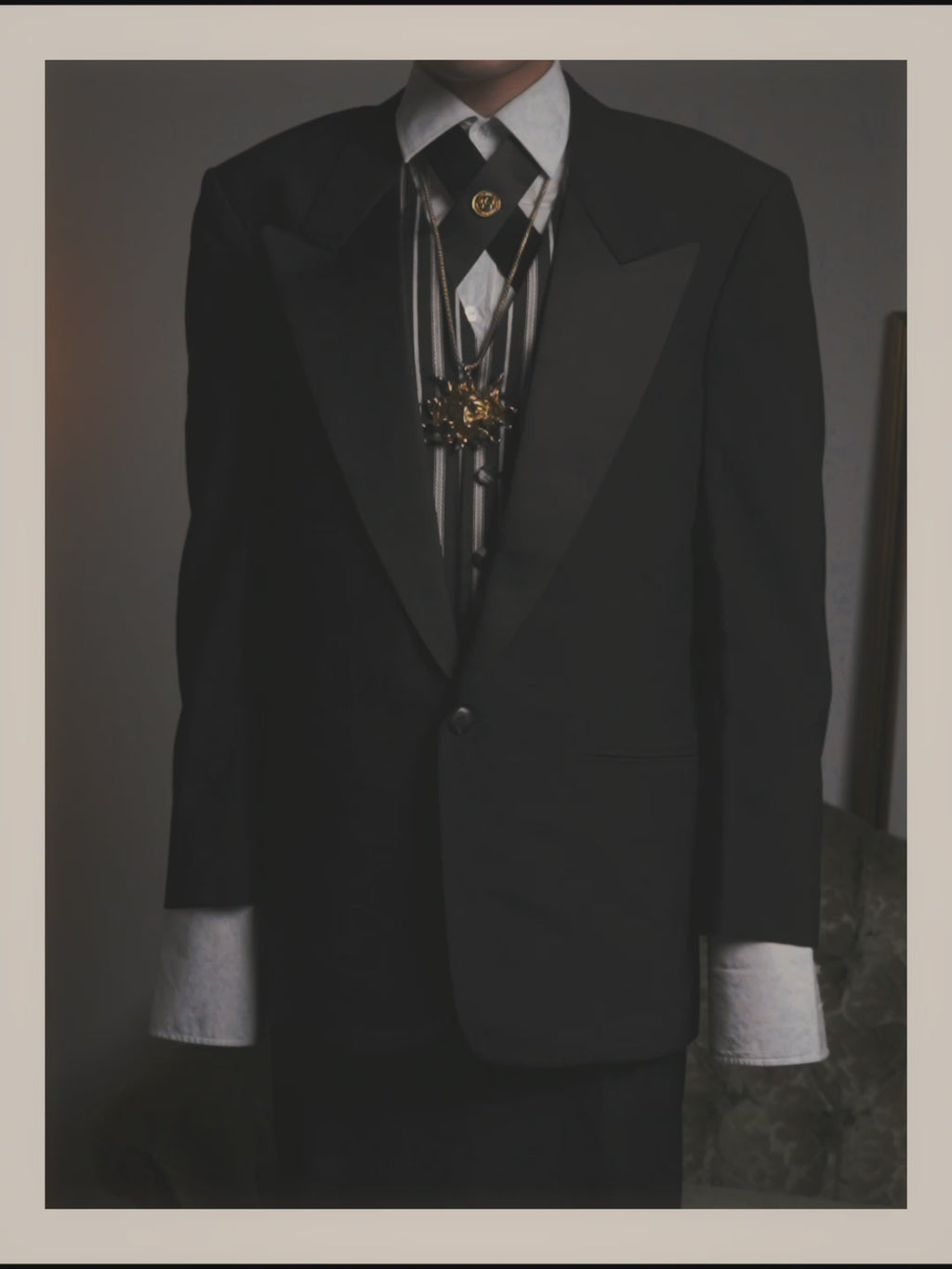 -SPECIAL- “Christian Dior MONSIEUR” 80’s-90’s satin peak-lapel tuxedo jacket