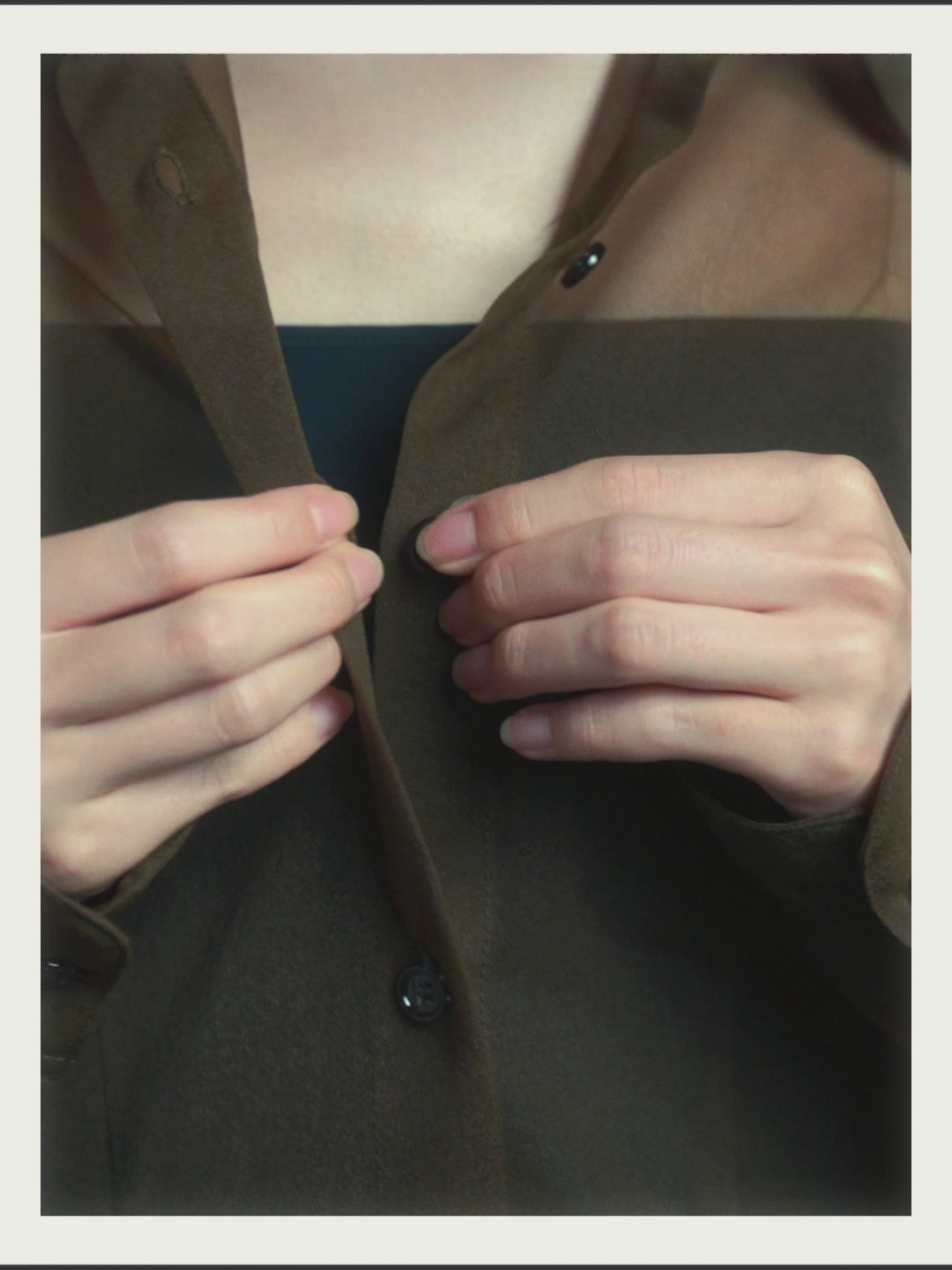 -SPECIAL- “Dries Van Noten” 20’s Sheer brown tailored long sleeve shirt