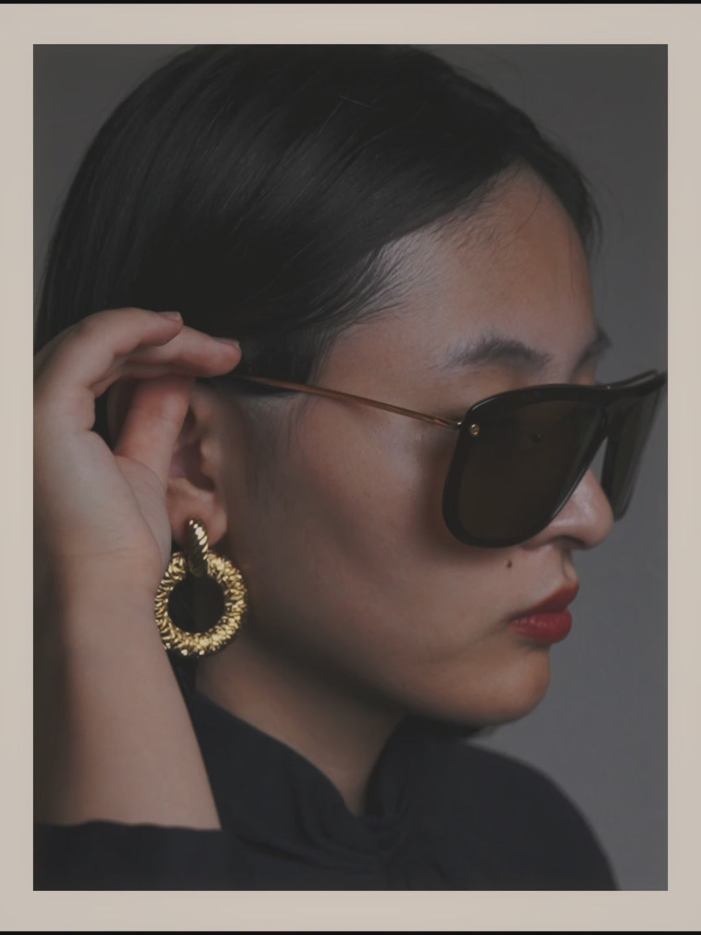 –SPECIAL– "Yves Saint Laurent" 80's-90's Sculptural clip-on hoop earrings