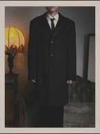 -SPECIAL- “VALENTINO” 2000’s Satin lapel single breasted wool coat