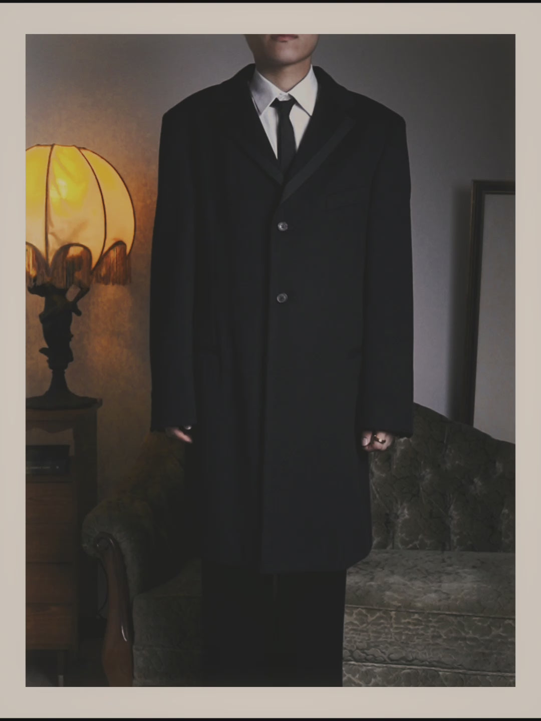 -SPECIAL- “VALENTINO” 2000’s Satin lapel single breasted wool coat