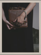 -SPECIAL- "Hermès" 80's Structured leather shoulder bag