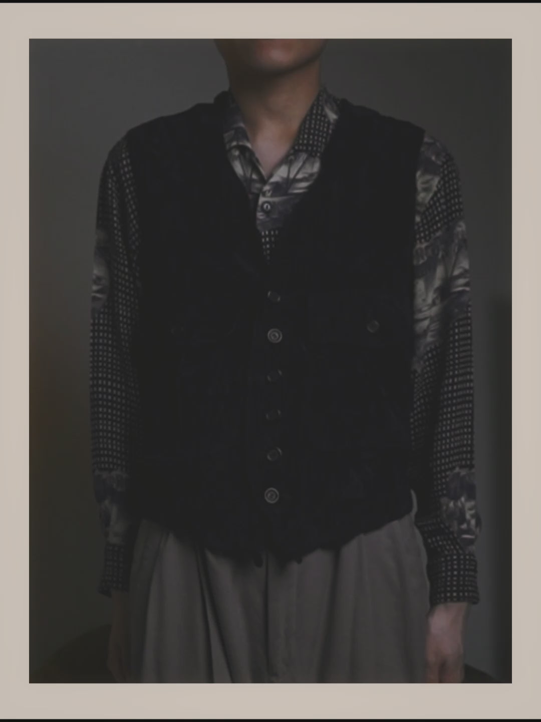 –SPECIAL– “ISSEY MIYAKE” 80’s-90’s crushed velvet utility vest