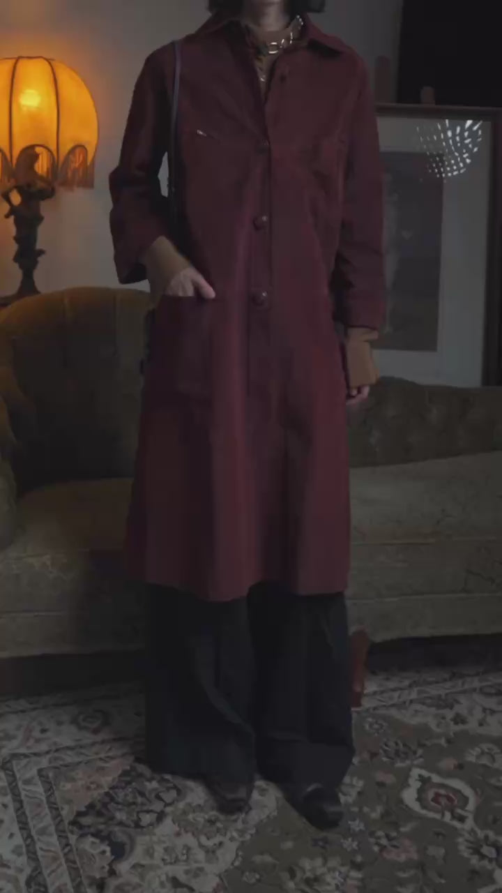 Abrigo de cuero de ante redondo de los años 70 de "GUCCI" - ESPECIAL -