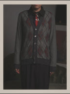 –SPECIAL– "Hermès" 90's-00's Plaid cashmere cardigan