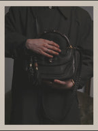 –SPECIAL– "GUCCI" 10's Embellished bamboo leather handbag