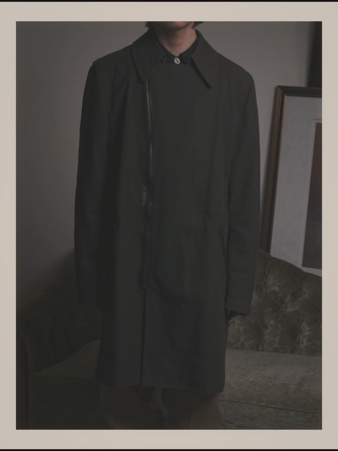 -SPECIAL- "COMME des GARÇONS HOMME" 03AW Asymmetric zip long coat