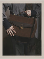 -SPECIAL- “BALENCIAGA” 80’s-90’s suede touch top handle flap bag