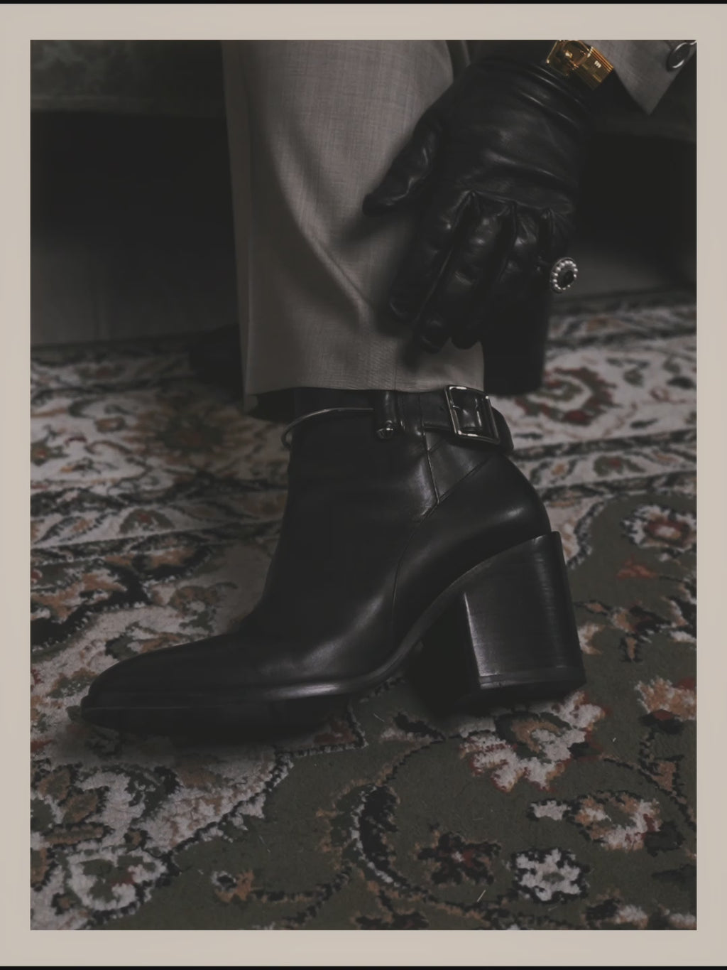 -SPECIAL- “BALENCIAGA” 2014-16’s Metal bar leather ankle boots