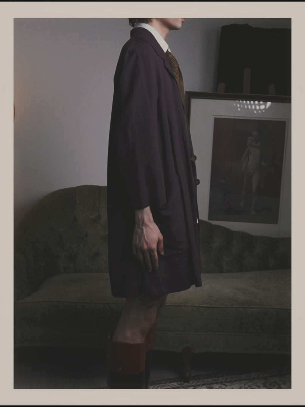 -SPECIAL- “DRIES VAN NOTEN” 90’s–00’s Rayon linen tailored long jacket and shorts set up