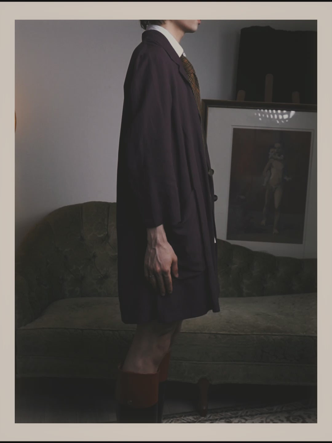 -SPECIAL- “DRIES VAN NOTEN” 90’s–00’s Rayon linen tailored long jacket and shorts set up