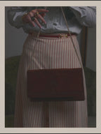 -SPECIAL- “LOEWE” 80’s-90’s embossed anagram suede shoulder bag