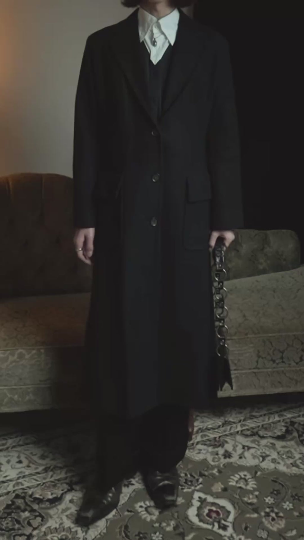 -SPECIAL- "CELINE" 1997-04's Michael Kors period minimal detail long chester coat