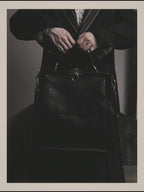 -SPECIAL- "Yves Saint Laurent" 00's Rive gauche black leather frame handbag