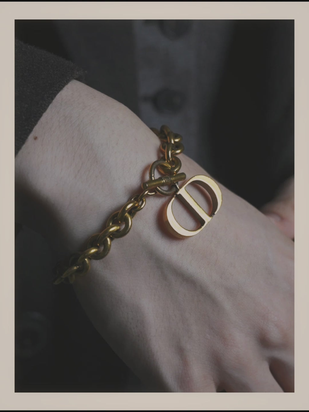 -SPECIAL- “DIOR” 2018-2025 Oversized CD charm chain bracelet