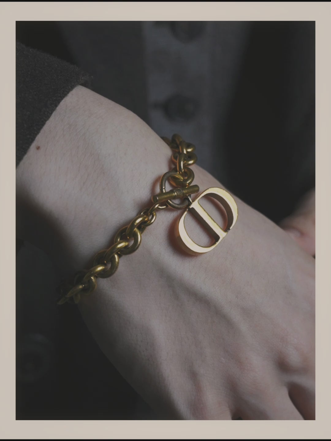 -SPECIAL- “DIOR” 2018-2025 Oversized CD charm chain bracelet