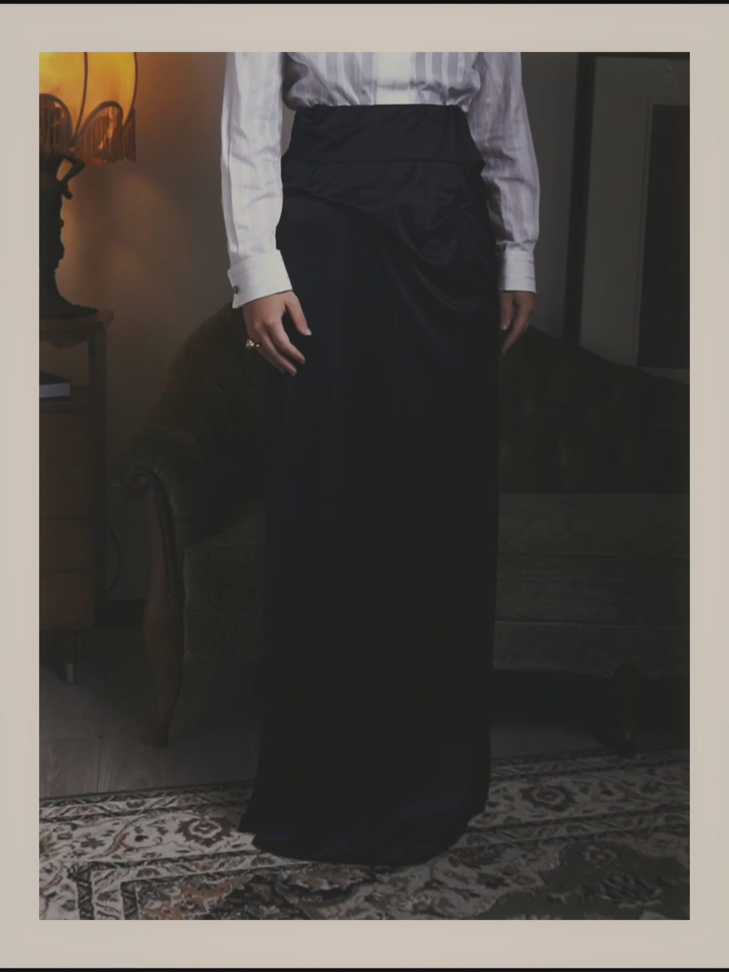 -SPECIAL– “Maison Martin Margiela” 12SS Draped satin maxi skirt