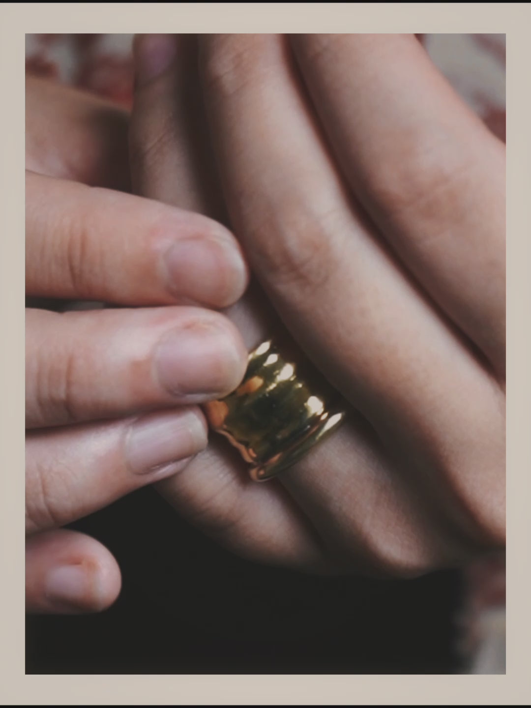 -SPECIAL- "LOEWE" 10's Sculptural gold tone ribbed ring