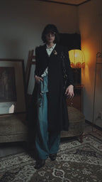 -SPECIAL- "JEAN PAUL GAULTIER"
 90's-00's Waist shape A-line silhouette black color super long coat