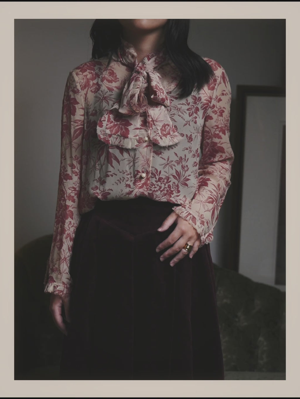 -SPECIAL- "GUCCI" 2010's-20's Romantic floral ruffle blouse