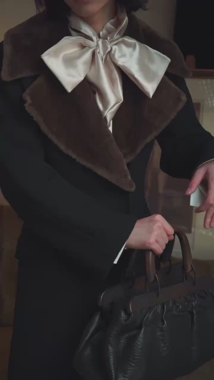 Bolso de marco con asa de madera de los años 90-00 de "GUCCI" - ESPECIAL -