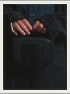 -SPECIAL- "JIL SANDER" 90's-00's Sculptural metal plate leather top handle handbag