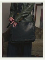 -SPECIAL- “Bottega Veneta” 00’s Whipstitched leather flap shoulder bag