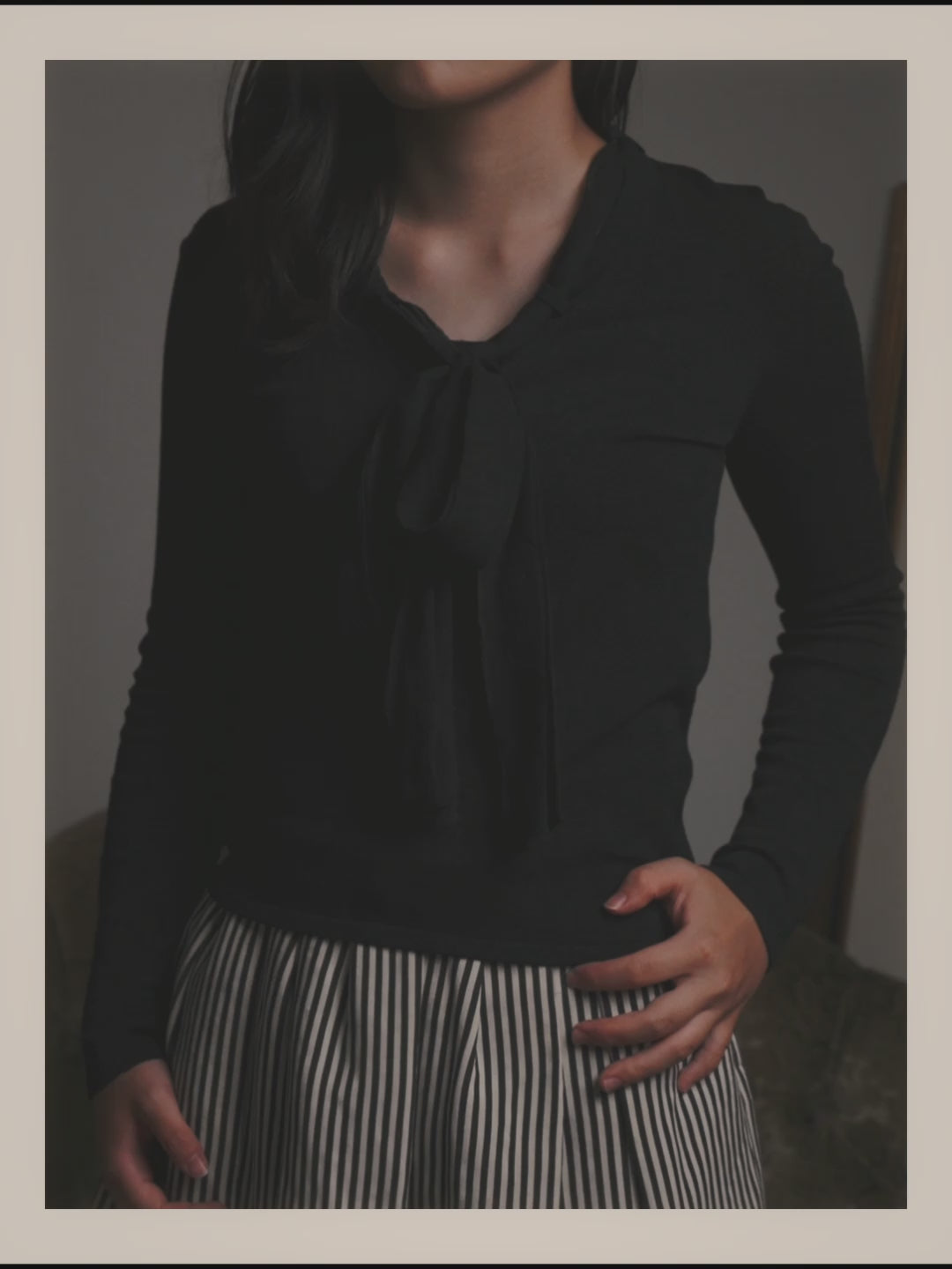 -SPECIAL- "CHANEL" 04AW Sheer bow-tie knit top