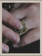 -SPECIAL- “CHANEL” 2000AW Glass pearl embellished CC statement ring