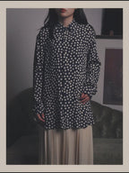 -SPECIAL- "Saint Laurent" 2019-2020 Polka dot silk long sleeve shirt