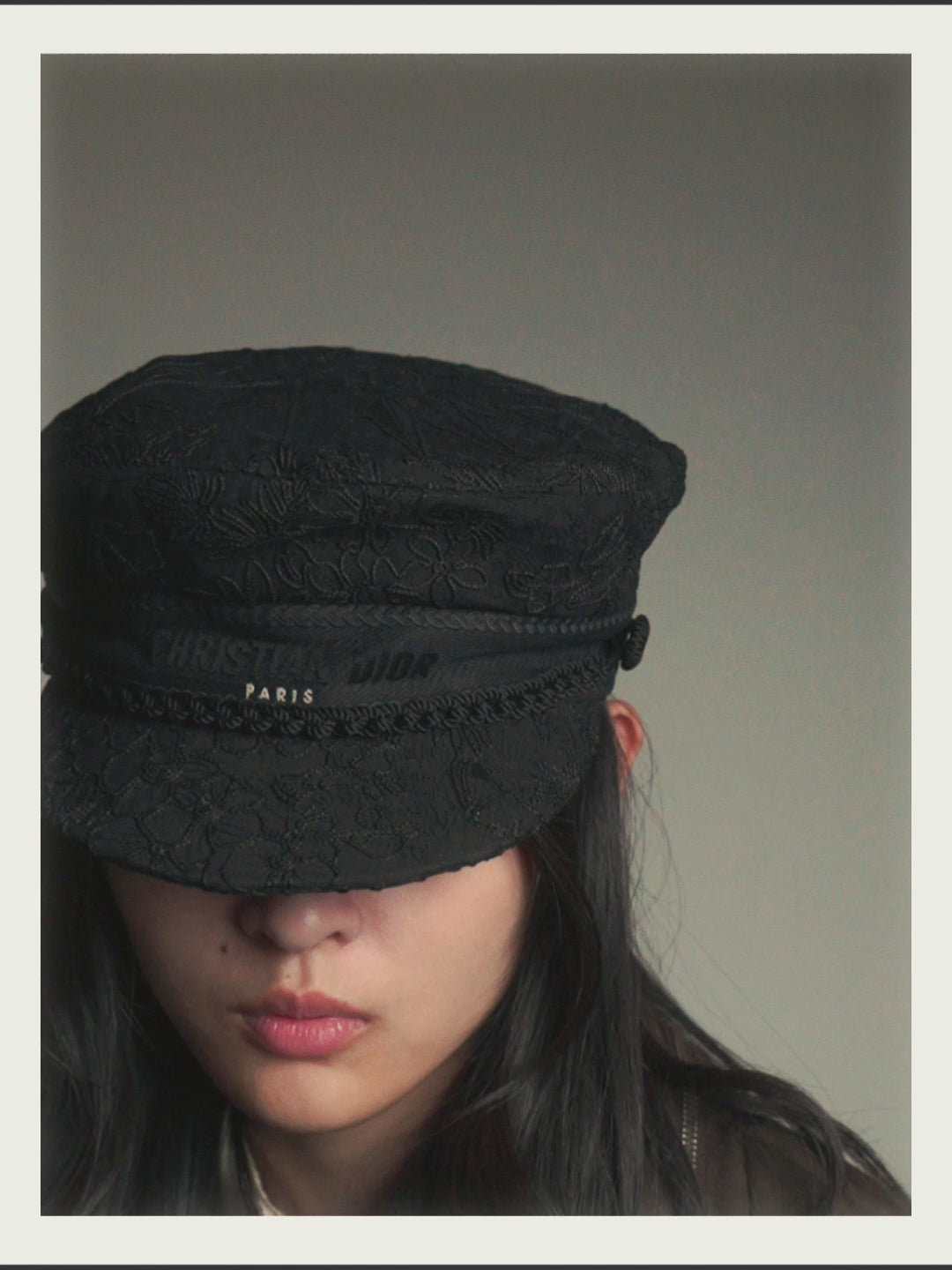 -SPECIAL- "Christian Dior" 20's Intricately embroidered botanical sailor cap