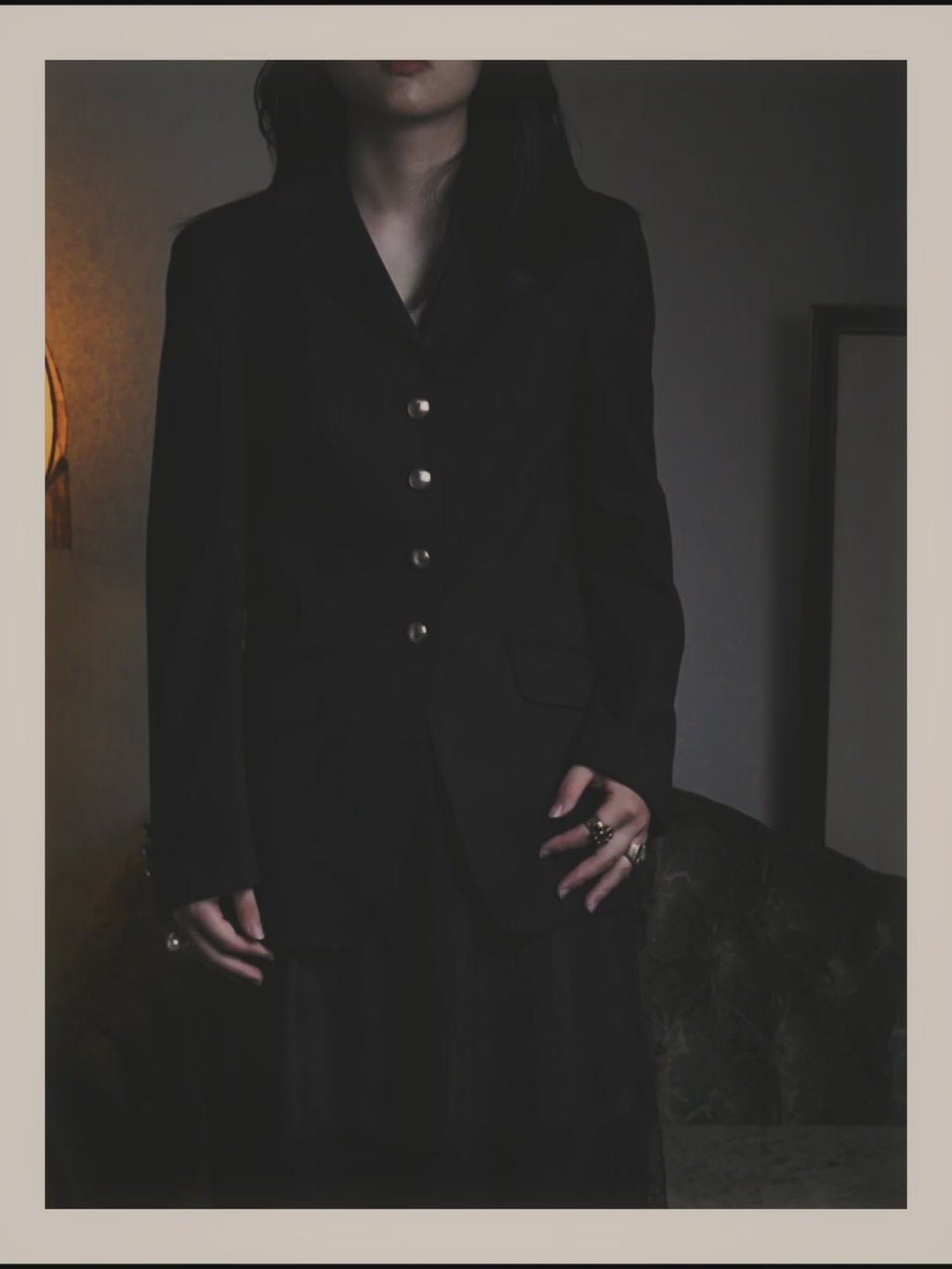 -SPECIAL- “HERMES” 00’s Technical wool equestrian jacket with red lining
